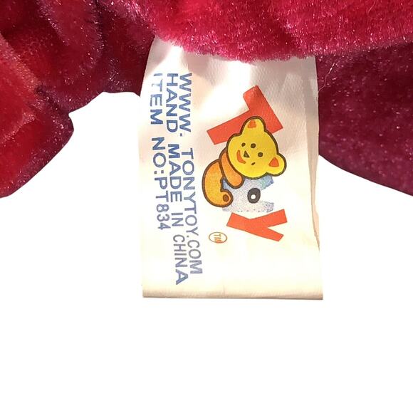 TonyToy Plush Sitting Elephant Puli International Blue Pink Outfit Bow 12in - Picture 10 of 11